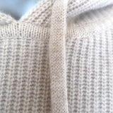 Jenni Kayne Cashmere Fisherman Hoodie Sweater Oatmeal Size Small