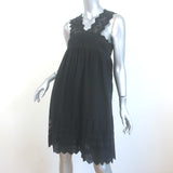 Ulla Johnson Nell Sleeveless Dress Black Embroidered Cotton Size 2