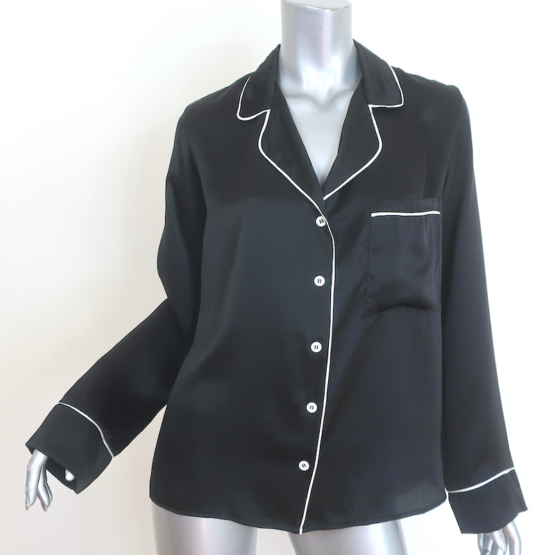 Helena Quinn Matching Pajamas Black Silk Charmeuse Size Medium/Large
