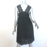 Ulla Johnson Nell Sleeveless Dress Black Embroidered Cotton Size 2