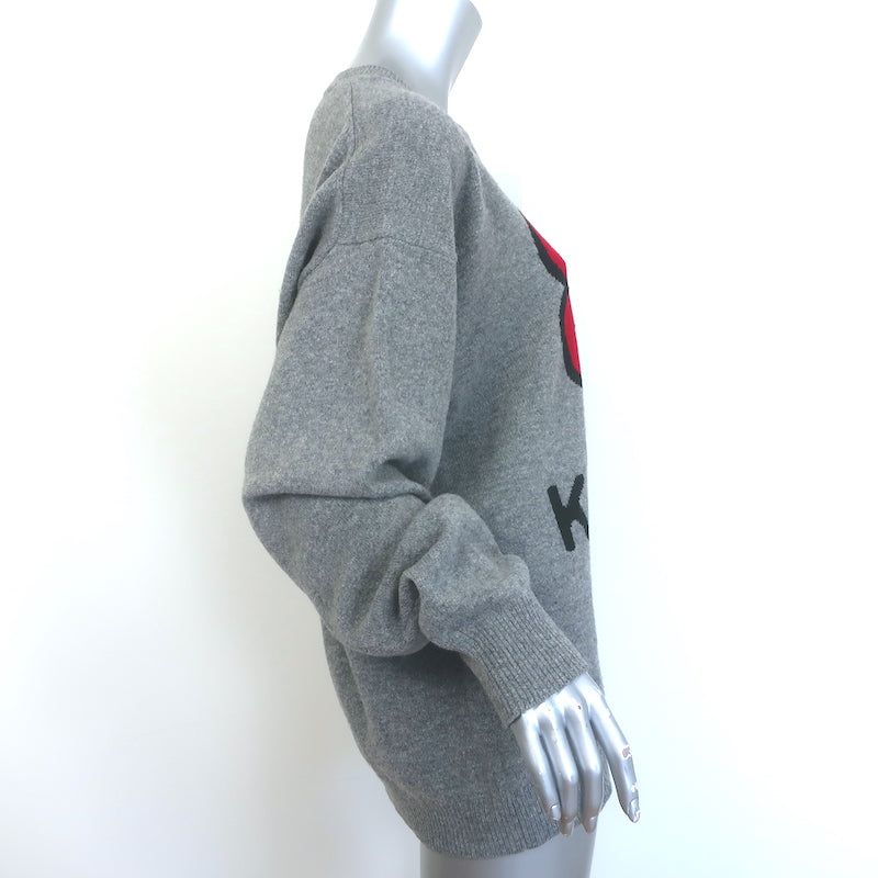 KENZO Boke Flower Crewneck Sweater Gray Wool Size Extra Large