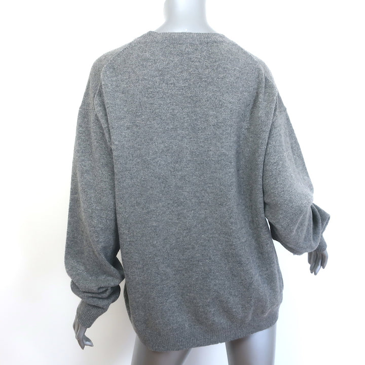 KENZO Boke Flower Crewneck Sweater Gray Wool Size Extra Large