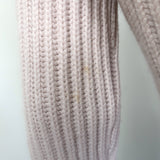 Miu Miu crystal and faux-pearl embellished light pink cashmere sweater, pre-owned luxury (size 40)