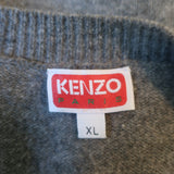 KENZO Boke Flower Crewneck Sweater Gray Wool Size Extra Large