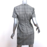 Gucci Short Sleeve Mini Dress Velvet-Trim Gray Glen Plaid Size 38