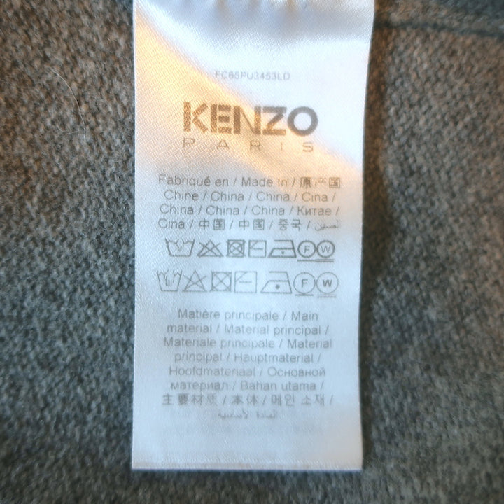KENZO Boke Flower Crewneck Sweater Gray Wool Size Extra Large