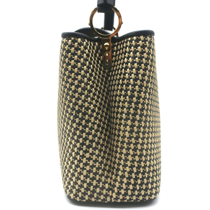 Louis Vuitton Limited Edition Capucines MM Woven Raffia Bag Beige/Black