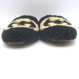 Gucci Eileen Interlocking GG Shearling Slippers Black Size 36.5 Flat Mules