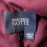 Marchesa Notte Ombre Glitter Tulle Dress Wine Size 6 Sleeveless V-Neck