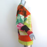 FRAME x Julia Sarr-Jamois Tie Dye Cashmere Cardigan Lime Multi Size Small
