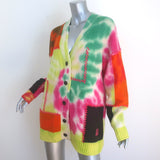 FRAME x Julia Sarr-Jamois Tie Dye Cashmere Cardigan Lime Multi Size Small