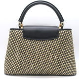 Louis Vuitton Limited Edition Capucines MM Woven Raffia Bag Beige/Black