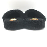 Gucci Eileen Interlocking GG Shearling Slippers Black Size 36.5 Flat Mules