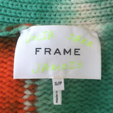 FRAME x Julia Sarr-Jamois Tie Dye Cashmere Cardigan Lime Multi Size Small