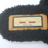 Gucci Eileen Interlocking GG Shearling Slippers Black Size 36.5 Flat Mules