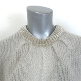 Loewe open-side oversize sweater, pearl grey mohair-blend, pre-owned gently worn authentic luxury knit.