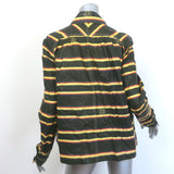 Chanel Striped Zip-Up Rain Jacket Black & Yellow Size 38