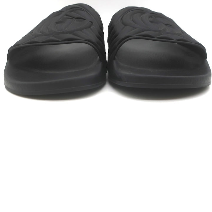 Gucci Pursuit GG Matelasse Pool Slide Sandals Black Size 39 NEW