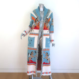 Hayley Menzies Sunrise Rodeo Jacquard Long Cardigan Turquoise/Multi Size Small