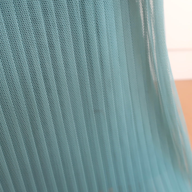 Burberry Pleated Tulle Sleeveless Maxi Dress Seafoam Size US 6