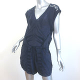 IRO Austin Romper Navy Embroidered Viscose Size 34