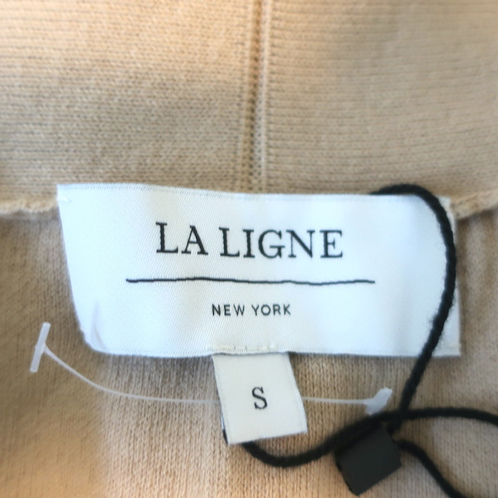 La Ligne Molly Cardigan Beige Ribbed Cotton-Cashmere Size Small