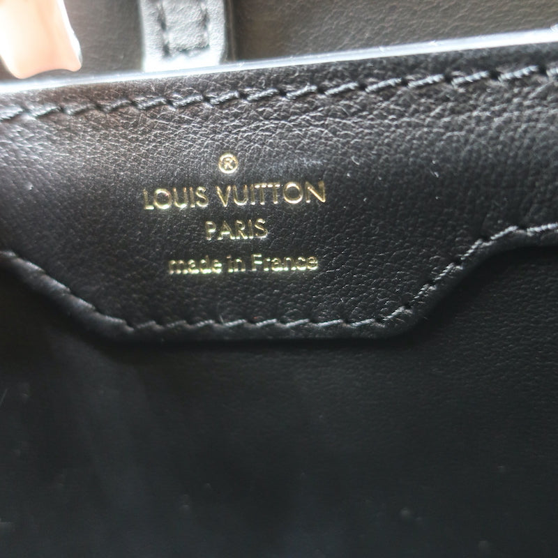 Louis Vuitton Limited Edition Capucines MM Woven Raffia Bag Beige/Black