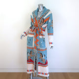 Hayley Menzies Sunrise Rodeo Jacquard Long Cardigan Turquoise/Multi Size Small