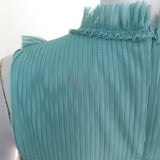 Burberry Pleated Tulle Sleeveless Maxi Dress Seafoam Size US 6