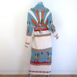 Hayley Menzies Sunrise Rodeo Jacquard Long Cardigan Turquoise/Multi Size Small