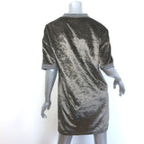 Brunello Cucinelli Short Sleeve Velvet Shift Dress Brown Size Extra Small
