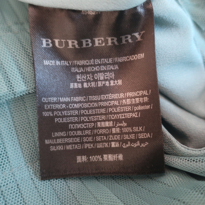 Burberry Pleated Tulle Sleeveless Maxi Dress Seafoam Size US 6