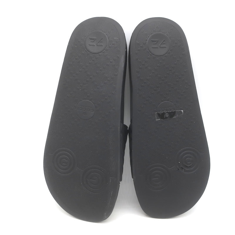 Gucci Pursuit GG Matelasse Pool Slide Sandals Black Size 39 NEW