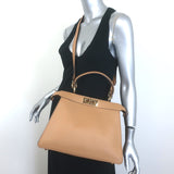 Fendi Peekaboo ISeeU Medium Top Handle Bag Beige Leather Crossbody