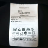 RED Valentino Crystal Collar Top Black Crepe Size 40 Long Sleeve Blouse