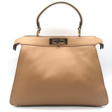 Fendi Peekaboo ISeeU Medium Top Handle Bag Beige Leather Crossbody