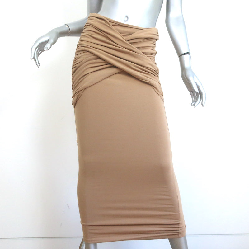 The Line by K Twist Tank Top &amp; Midi Skirt Set Camel Stretch Jersey Size Small