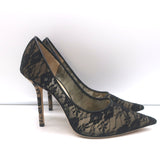 Jimmy Choo Love 100 Lace Pumps Black Size 37 Pointed Toe Heels