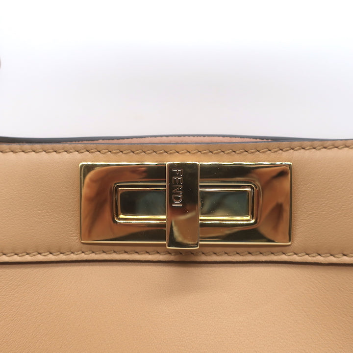 Fendi Peekaboo ISeeU Medium Top Handle Bag Beige Leather Crossbody