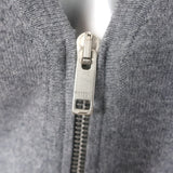 Givenchy colorblock cashmere zip-up cardigan in gray, authentic pre-owned luxury knit, size XS