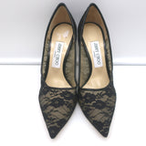 Jimmy Choo Love 100 Lace Pumps Black Size 37 Pointed Toe Heels