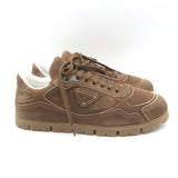 Prada Trail Low Top Sneakers Brown Faded Suede Size 39