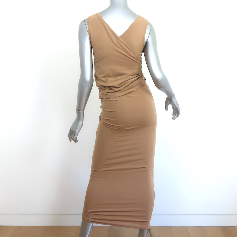 The Line by K Twist Tank Top &amp; Midi Skirt Set Camel Stretch Jersey Size Small