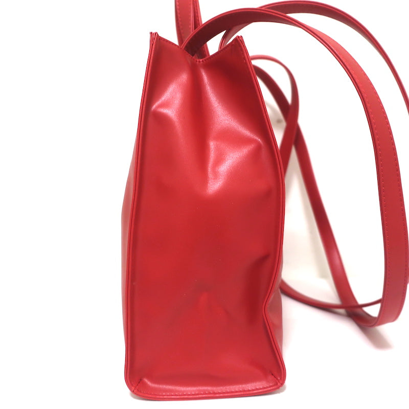 TELFAR Medium Shopping Bag Red Faux Leather Crossbody