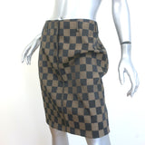 Vintage Fendi Checkerboard Zucca Pencil Skirt Brown Size 44