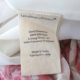 LoveShackFancy Tiered Mini Dress White/Pink Rose Print Chiffon Size Medium