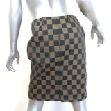 Vintage Fendi Checkerboard Zucca Pencil Skirt Brown Size 44