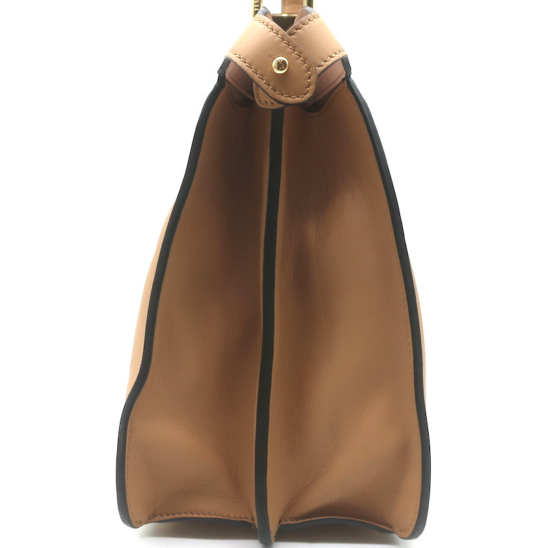Fendi Peekaboo ISeeU Medium Top Handle Bag Beige Leather Crossbody