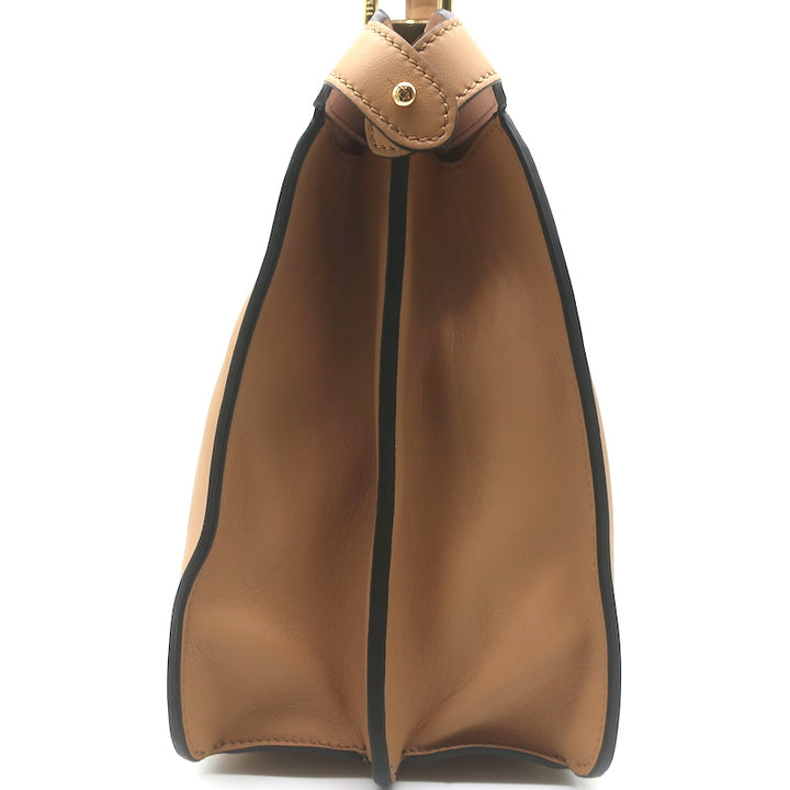 Fendi Peekaboo ISeeU Medium Top Handle Bag Beige Leather Crossbody