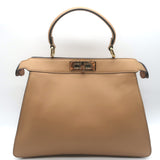 Fendi Peekaboo ISeeU Medium Top Handle Bag Beige Leather Crossbody